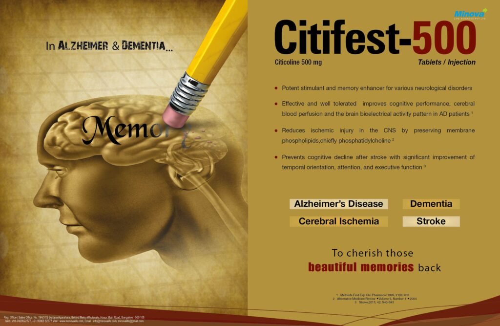 Citifest-500 Tablet for Cognitive Function - Citicoline Sodium 500mg