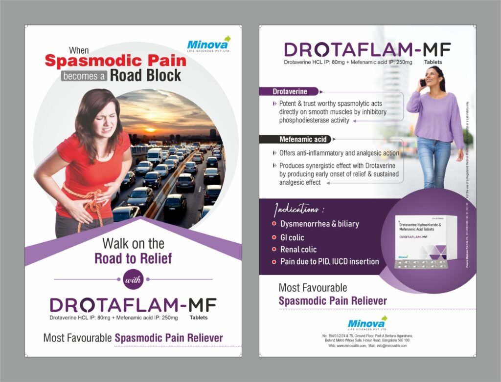 Drotaflam-MF Tablets with Drotaverine 80mg and Mefenamic Acid 250mg