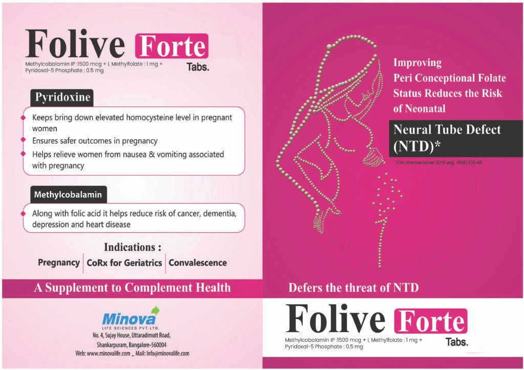 Folive-Forte Tablets with Methylcobalamin, L-Methylfolate and Pyridoxine for Neuro Health